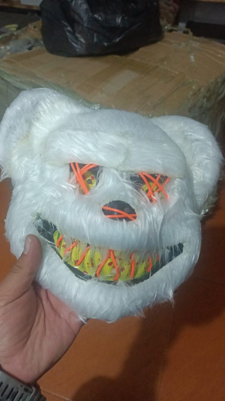 MASCARA OSO LUZ LED + PILAS - COLOR: CAFE